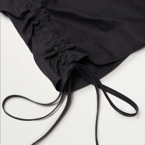 Mango cotton blouse with ruched detail US size 2 black - Picture 5 of 10